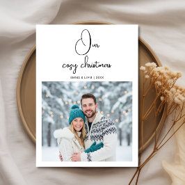 Our Cozy Christmas Couple love  Holiday Card Feestdagenkaart