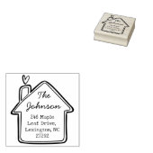 Our Cute New House Announcement Return Address Rubberstempel (Gestempeld)