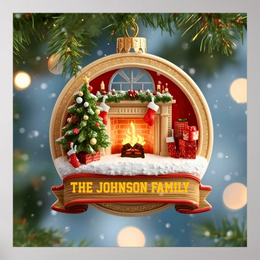 Our Family Christmas Magic Ornament Poster (Voorkant)