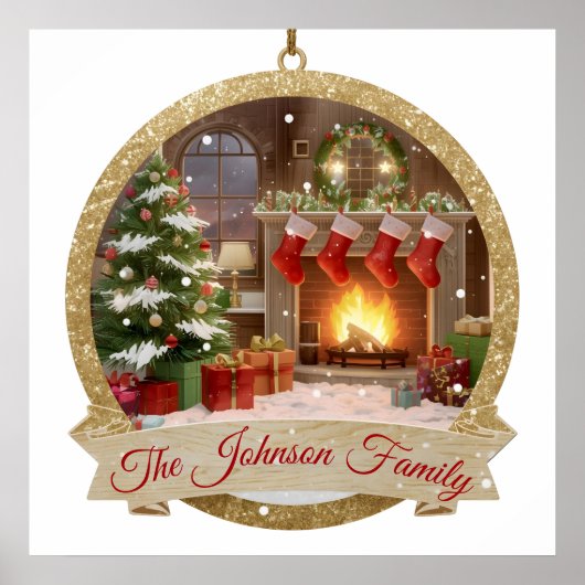 Our Family Christmas Magic Ornament Poster (Voorkant)