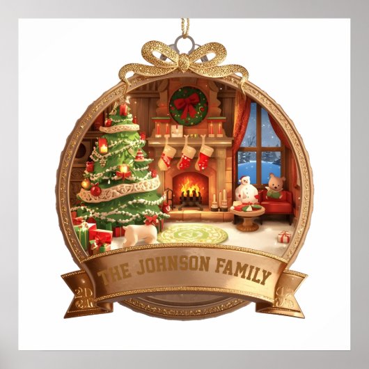 Our Family Christmas Magic Ornament Poster (Voorkant)