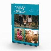 Our Family Is All Heart Aqua Peach Fotoblokken (Rechts)