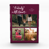 Our Family Is All Heart Cranberry Fotoblokken (Voorkant)