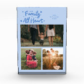 Our Family Is All Heart Icy Blue Fotoblokken (Voorkant)
