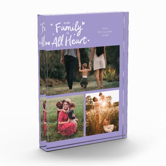 Our Family Is All Heart Lilac Fotoblokken (Links)