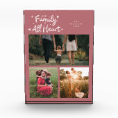 Our Family Is All Heart Pink Fotoblokken (Voorkant)