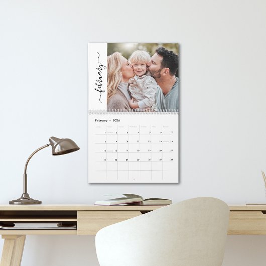 Our Family Photo 12 Month Script Calendar Kalender