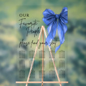 Our Favorite People Bow Wedding Seating Chart Acryl Bord (Neutraal)