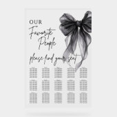 Our Favorite People Bow Wedding Seating Chart Acryl Bord (Voorkant)