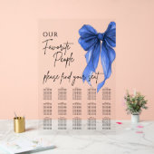 Our Favorite People Bow Wedding Seating Chart Acryl Bord (Huwelijk)