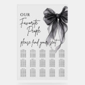 Our Favorite People Bow Wedding Seating Chart Acryl Bord (Voorkant)