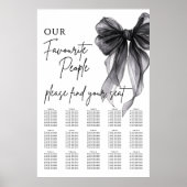 Our Favourite People Bow Wedding Seating Chart Poster (Voorkant)
