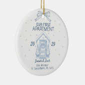Our First Apartment Custom Year & Names Keramisch Ornament (Rechts)