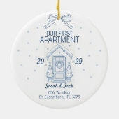 Our First Apartment Custom Year & Names Keramisch Ornament (Achterkant)