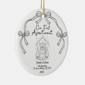 Our First Apartment Custom Year & Names Keramisch Ornament (Rechts)