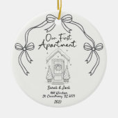 Our First Apartment Custom Year & Names Keramisch Ornament (Voorkant)
