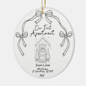 Our First Apartment Custom Year & Names Keramisch Ornament (Links)