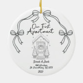 Our First Apartment Custom Year & Names Keramisch Ornament (Achterkant)