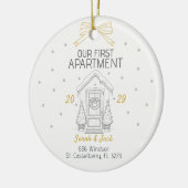 Our First Apartment Custom Year & Names Keramisch Ornament (Links)