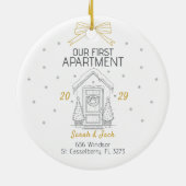 Our First Apartment Custom Year & Names Keramisch Ornament (Achterkant)