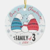 Our First Christmas as a Family of 3 Polar Bears Keramisch Ornament (Voorkant)