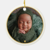 Our First Christmas As Grandma Grandpa Baby Photo Keramisch Ornament (Achterkant)