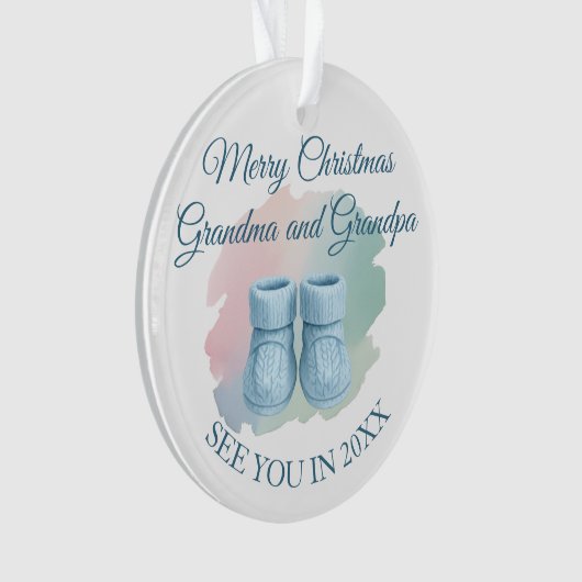 Our First Christmas as Grandparents Baby Booties Ornament (voorkant)