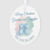 Our First Christmas as Grandparents Baby Booties Ornament (voorkant)