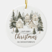 Our First Christmas as Grandparents Forest Trees Keramisch Ornament (Voorkant)
