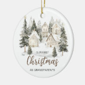 Our First Christmas as Grandparents Forest Trees Keramisch Ornament (Links)