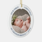Our First Christmas as Grandparents Modern Photo Keramisch Ornament (Rechts)