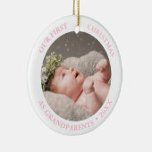 Our First Christmas as Grandparents Modern Photo Keramisch Ornament (Rechts)