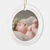 Our First Christmas as Grandparents Modern Photo Keramisch Ornament (Links)