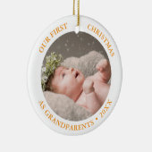 Our First Christmas as Grandparents Modern Photo Keramisch Ornament (Rechts)