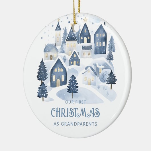 Our first Christmas as Grandparents Village Navy Keramisch Ornament (Links)