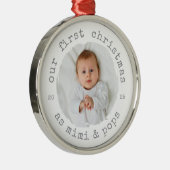 Our First Christmas as Mimi & Pops 2025 Photo Metalen Ornament (Rechts)