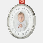 Our First Christmas as Mimi & Pops 2025 Photo Metalen Ornament (Links)