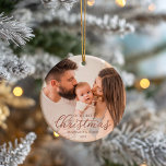 Our First Christmas as Mom and Dad Rose Gold Foil Keramisch Ornament<br><div class="desc">Our First Christmas as Mom and Dad Rose Gold Foil Ceramic Ornament</div>