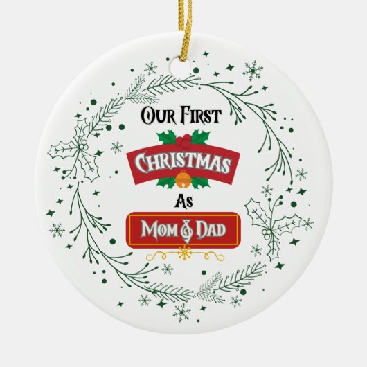 Our First Christmas as Mom & Dad Ornament (Voorkant)