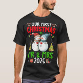 Our First Christmas As Mr  Mrs 2025 Couple  T-shirt (Voorkant)