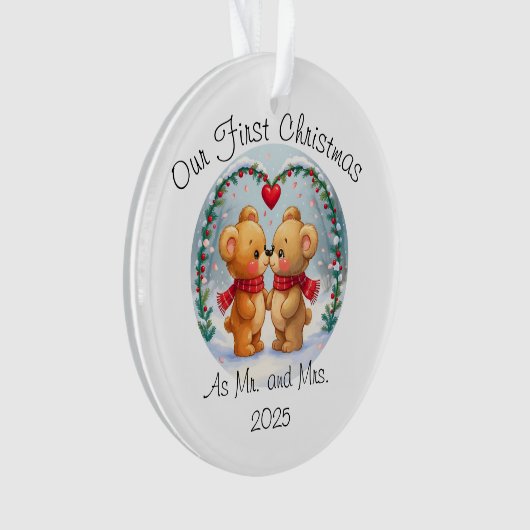 Our First Christmas as Mr. & Mrs. – 2025 Ornament (voorkant)