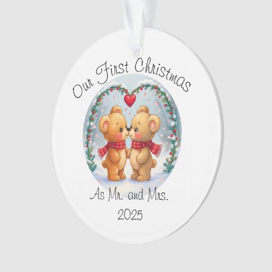 Our First Christmas as Mr. & Mrs. – 2025 Ornament (voorkant)