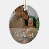 Our First Christmas as Parents Family Design Keramisch Ornament (Rechts)