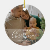 Our First Christmas as Parents Family Design Keramisch Ornament (Achterkant)