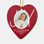 Our First Christmas As Parents Photo Red  Keramisch Ornament (Links)