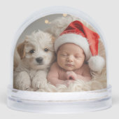 Our First Christmas Baby and Pet Snow Globe Sneeuwbol (Voorkant)