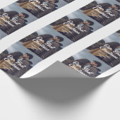 Our first Christmas couple photo name white gray Cadeaupapier (Hoek)