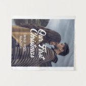 Our first Christmas couple photo name white gray Wandkleed (Voorkant (horizontaal))