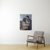 Our first Christmas couple photo name white gray Wandkleed (In situ)