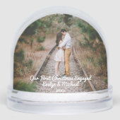 Our First Christmas Couple Photo Sneeuwbol (Voorkant)